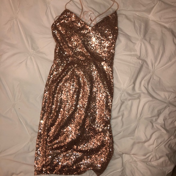 Rose Gold Sequins Dress - Picture 2 of 3